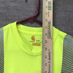 Carhartt Shirt Mens LT Yellow Hi Vis Reflective Pocket Safety Workwear Tee