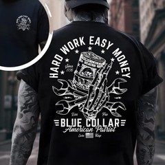 Hard Work Easy Money Graphic T-shirt, Blue Collar Graphic T-Shirt, Vintage