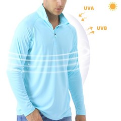 UPF50+ Men’s Sun Protection UV Shirts 1/4 Zip Long Sleeve Performance Golf Tops