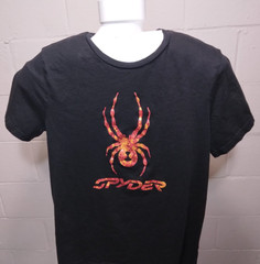 Spyder T-Shirt Large Black Logo Short Sleeve