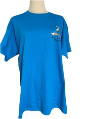 Disney Resort & Spa Ko Olina Aulani Hawaii Large Blue T-shirt Crew Neck Surfing