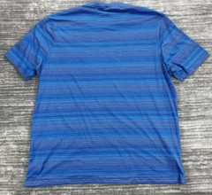 Perry Ellis Men’s Short Sleeve Blue Striped Shirt XXL