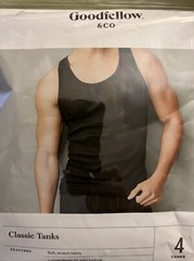 new MEN’S T-SHIRTS crew neck / tank / V-neck white or black sizes GOODFELLOW