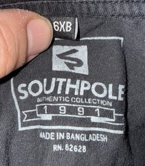 Vintage Southpole Mens Big 6X Black Skull Graphic Tee T-Shirt Allover Streetwear