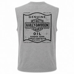 Harley-Davidson Men’s Willie G Skull Muscle Shirt – Heather Gray Sleeveless Tee
