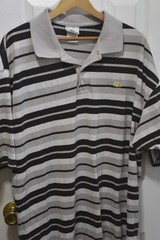 Lacoste Striped Polo Shirt Gray Black White Size 2XL LSC082