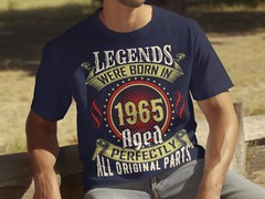60th Birthday Men’s T-Shirt Born 1965 Legend Celebrate 60 Years old Funny Gift
