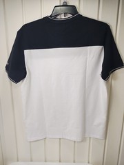 DKNY Jupiter Color Block Shirt Men’s L Stretch Short Sleeve Black White NWT