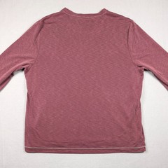 Carbon 2 Cobalt V-Neck Shirt Mens XL Burgundy Slub Knit Long Sleeve 144552