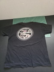 Hinano Hawaii Tahiti T Shirt Black Tee men’s size L Camo Graphic DISCOLORATION