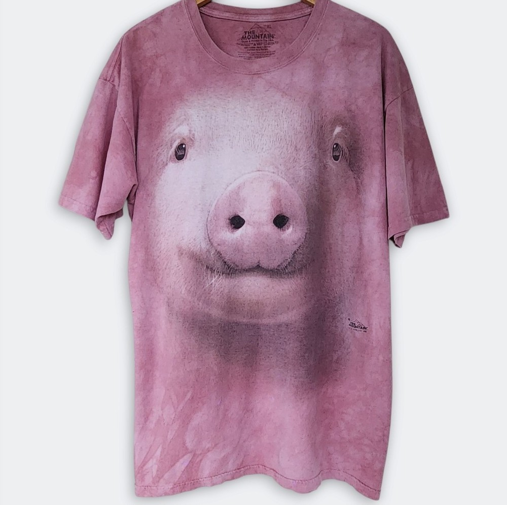 The Mountain Pig Tee Tie Dye Pink Mens XL Shirt Nature Animals Outdoors Boho