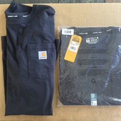 2 Pc 1 New NWT Carhartt T-Shirt Men’s XLT Navy Blue Force Pocket Relaxed Fit