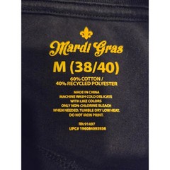 Mardi Gras Louisiana State Map Graphic Long Sleeve T-Shirt Black Mens Medium