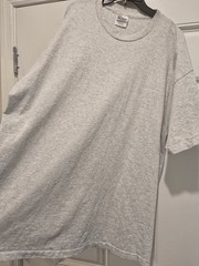 Hanes Heavyweight Cotton Shirt XXL Gray Blank Single-Stitch