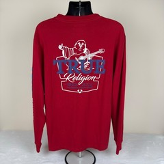 True Religion Mens True Buddha LS Tee Red Long Sleeve Graphic Shirt XL New $72