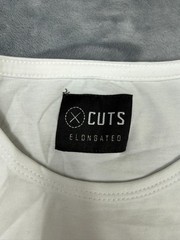Cuts Clothing Short Sleeve Elongated Fit T-Shirt Crew Neck Men’s Small White