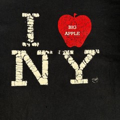 Fruit of the Loom I Heart NY T-Shirt Mens XL Black Big Apple Graphic VTG READ