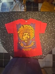 ​Jimi Hendrix T-Shirt Mens Medium Red 5th Dimension Club Ann Arbor 1967 Graphic