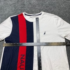 Nautica T Shirt Mens Large Multicolor Colorblock Cotton Spellout Logo Streetwear