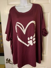 Unbranded Maroon Graphic T Shirt, See Pics For Measurements