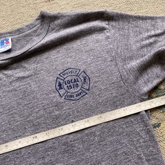 Vintage Tri Blend T Shirt 80s Medium Gray Rayon Shively Fire Kentucky Russell