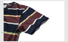 NON STOCK Ivy League Striped Crew Neck T Shirts Preppy Style Men’s Casual Tee