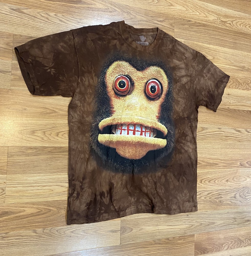 NWOT The Mountain Crazy Cymbal Monkey T Shirt Adult Size XL Tie Dye Brown