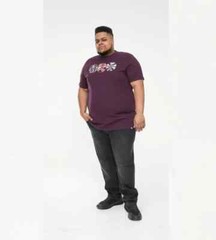 D555 Duke Big Mens Printed T-Shirt Vintage CD Plum 2XL 3XL 4XL 5XL 6XL (601607)