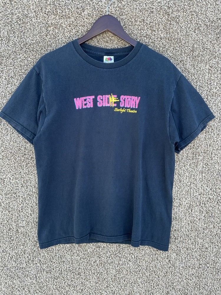 Vintage West Side Story T Shirt Black Size Large Double Sided