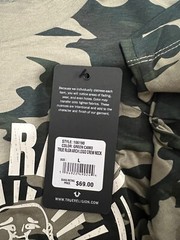 True Religion Men’s Size L Green Camo Arch Logo Crew Neck Tee $69 NWT #106190