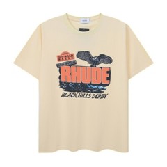 51STYLE RHUDE High Quality Men 100% Cotton Charm Short Sleeve Polo T-Shirt M-2XL