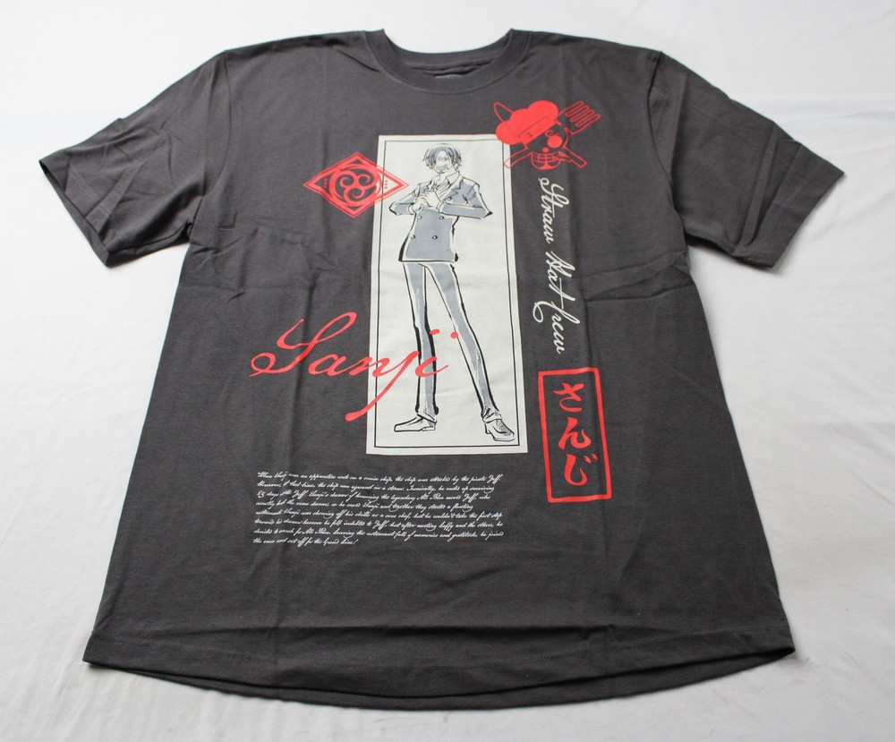 One Piece Men’s Sanji Short Sleeve Graphic T-Shirt EH6 Charcoal Large NWT