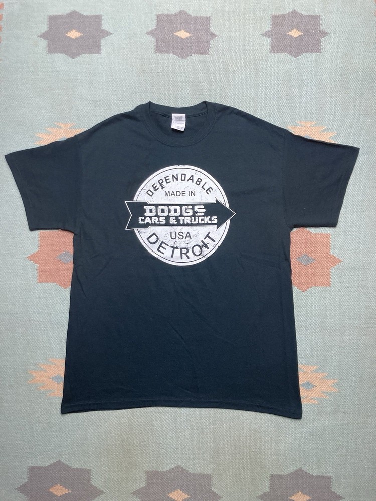 Vintage graphic t shirt dodge cars trucks Detroit y2k automobile black large