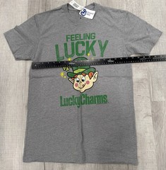 Lucky Charms Shirt Mens Small Green Leprechaun Feeling Lucky Cartoon Tee NWT