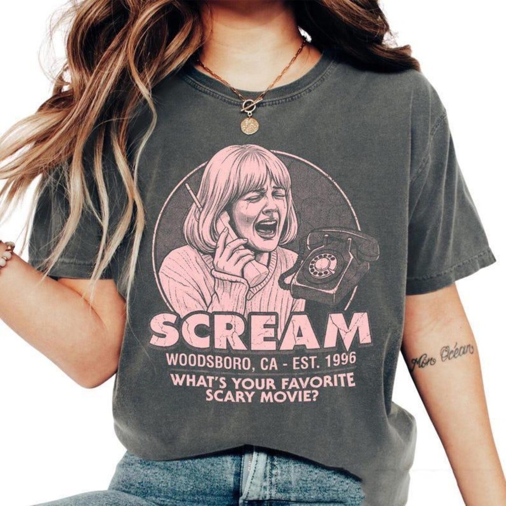 Vintage Casey Becker Scream at Phone charcoal color tee shirt VK09784