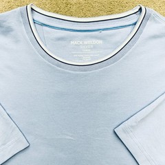 Mack Weldon Silver T-Shirt Mens Sz Large Blue Supima Cotton Blend Stripe Collar