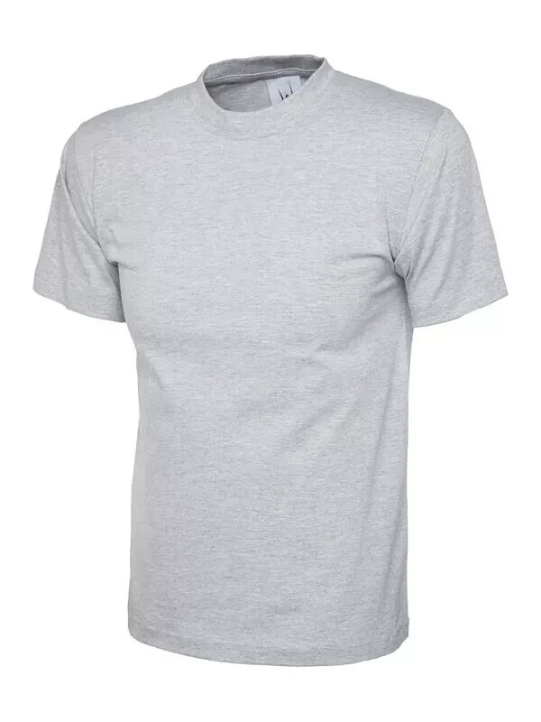 Unisex Classic T-shirts Plain 100% Cotton UNEEK UC301 Heather Grey XS (GH94)