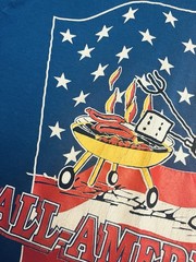VTG 50’s Snoopy All American Dad Grill T Shirt Single Stitch 4th of July Flag