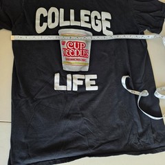College Life Cup of Noodles Black Shirt by Tee Luv Adult Size Large