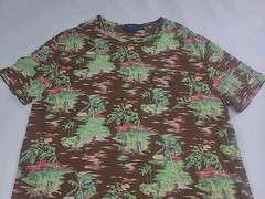 Polo Ralph Lauren Classic Fit M Hawaiian Beach Surfing Hula Girl Short Sleeve