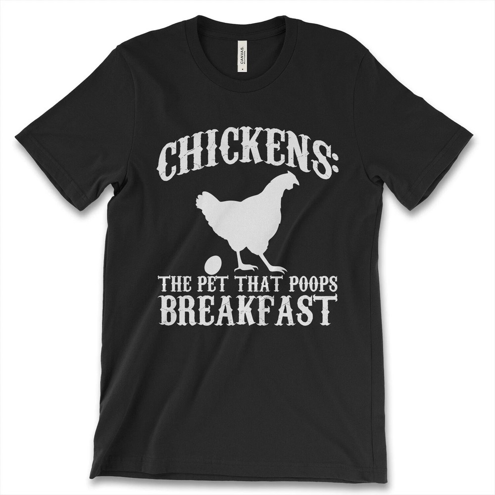Funny Chicken Graphic T Shirt The Pet That Poops Breakfast Unisex ⭐