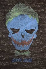 Suicide Squad Mens Joker Crazy Face Dark Charcoal Heather Shirt New S-2XL