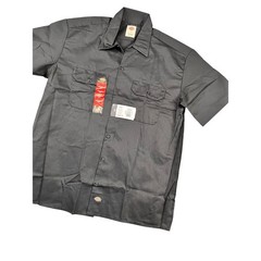 Men’s Dickies L Black Short Sleeve Work Shirt NWT New With Tags