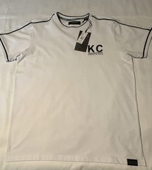 Kenneth Cole Men’s City Dweller Logo T-Shirt Crew Neck Cotton Black White Short…