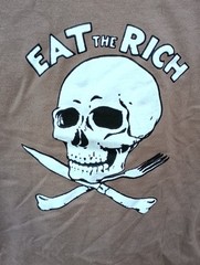 Large EAT THE RICH anti Trump Anti Musk punk T-Shirt antifa Motorhead GBH