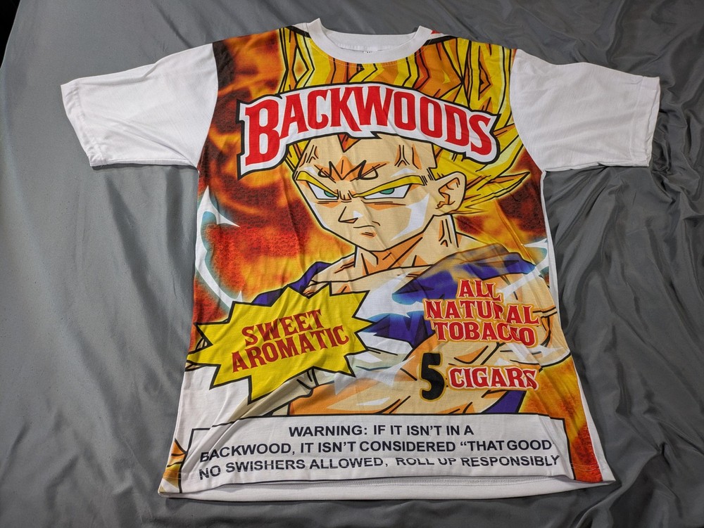 Backwoods Dragon Ball Z Shirt Mens XL Multicolor Super Saiyan Cigars Graphic Tee