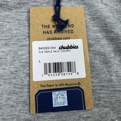 NWT Chubbies Shirt Mens Large Gray Triple Palm Graphic Short Sleeve T Shirt L