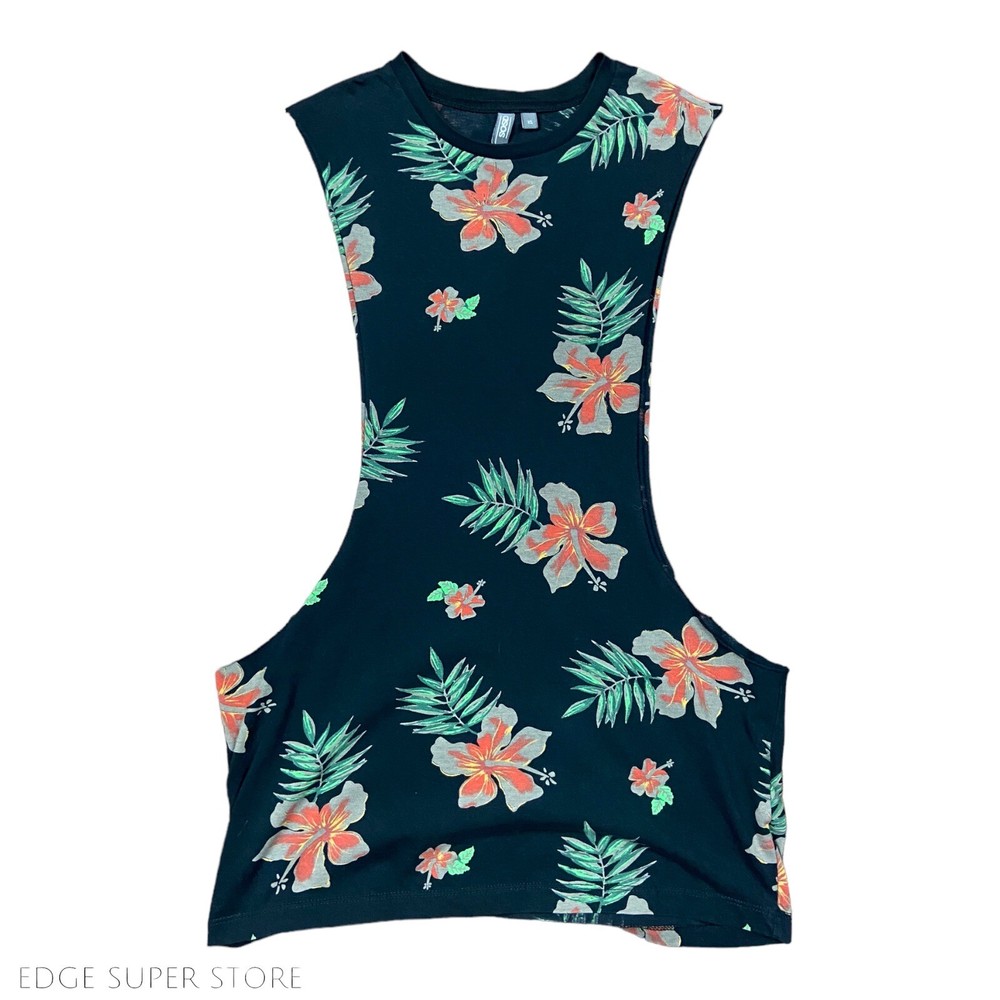 Asos Hawaiian Floral Print Sleeveless Circuit Gym Tank Top Shirt Size XSmall