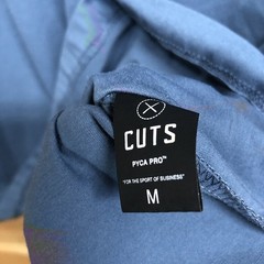 Cuts Curve Hem LOT OF 2 1/4 Button Crew Neck T-Shirt Mens Size Medium Stretch