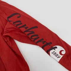 Carhartt Mens XL Loose Fit Long Sleeve T Shirt Red Cotton Polyester Blend